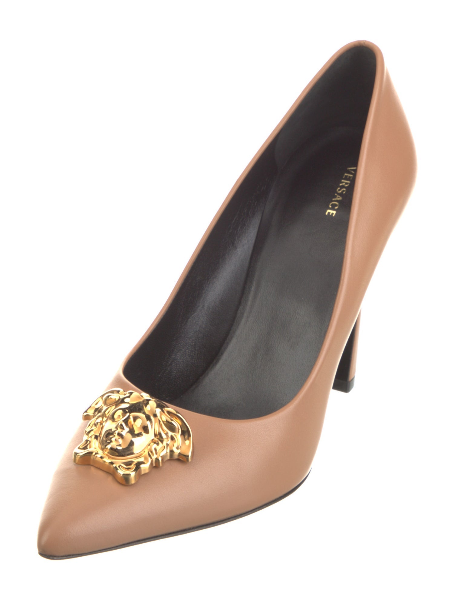 Versace Medusa Insignia Leather Pumps
