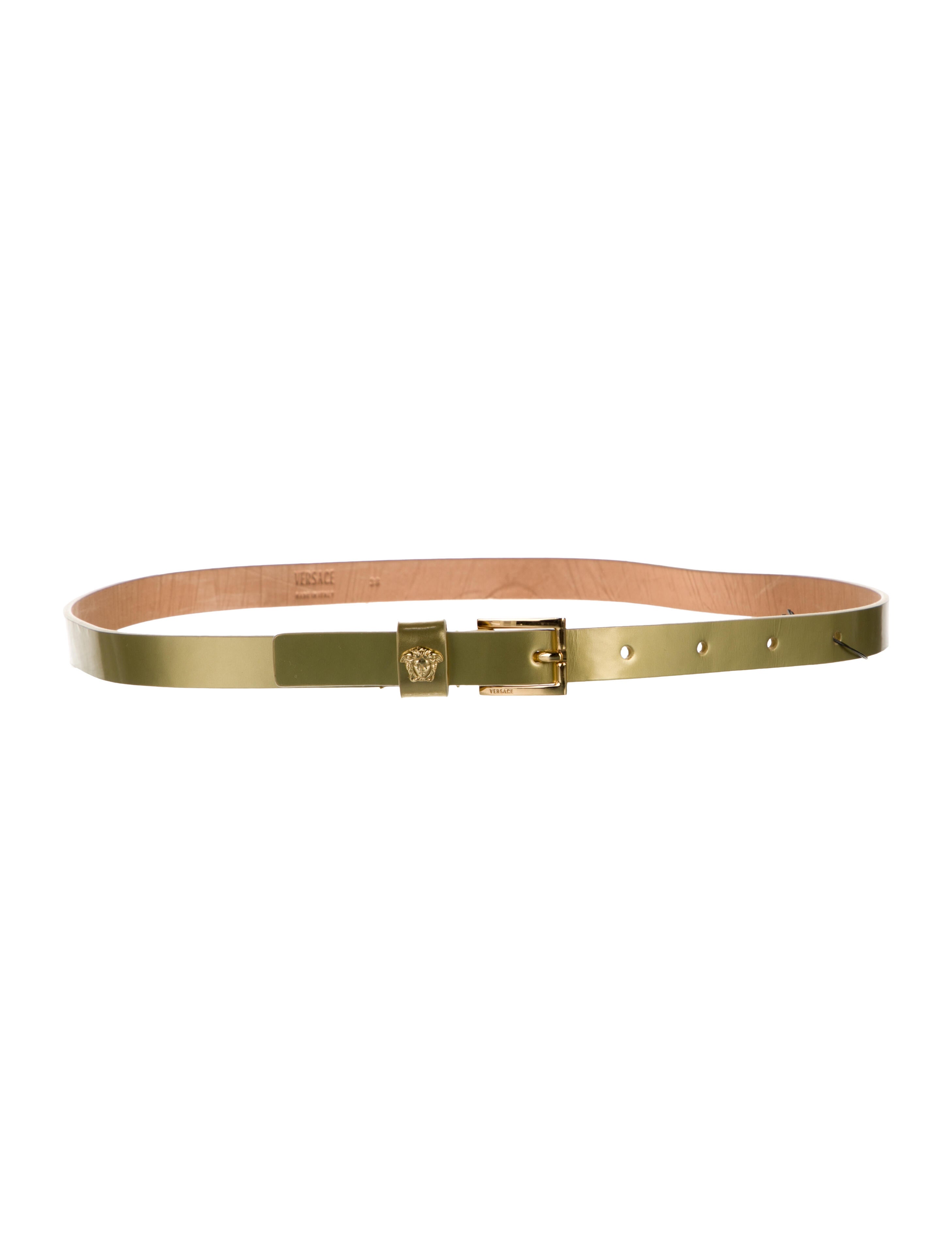 Versace Skinny Patent Leather Belt