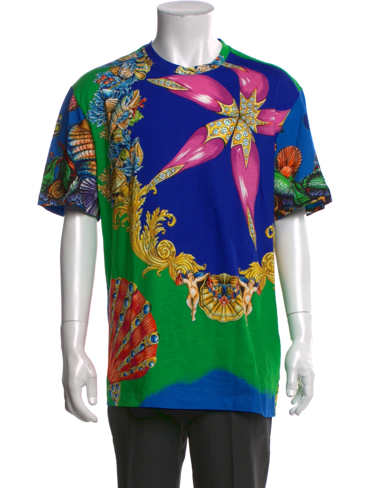 Versace Graphic Print Crew Neck T-Shirt