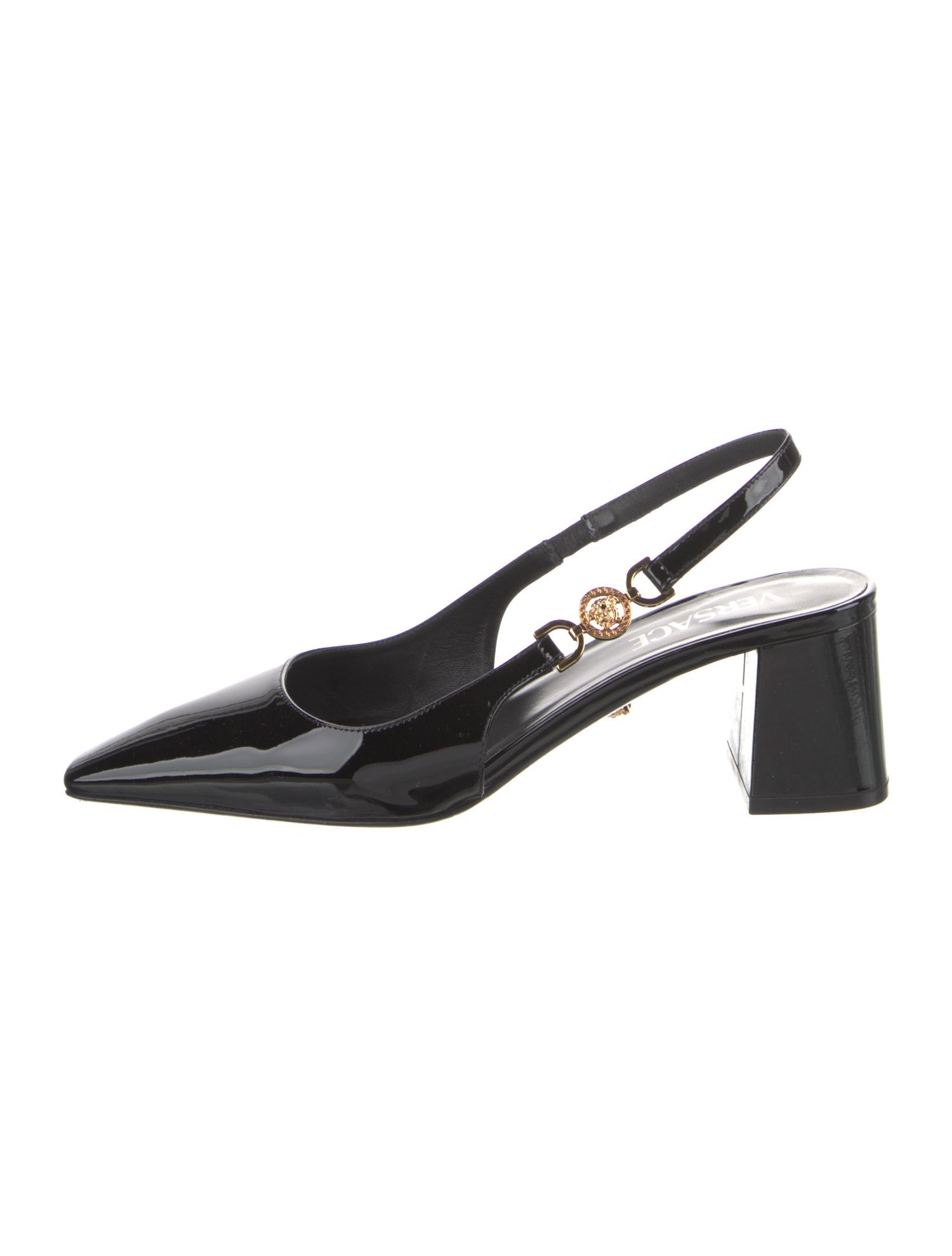 Versace Patent Leather Slingback Sandals