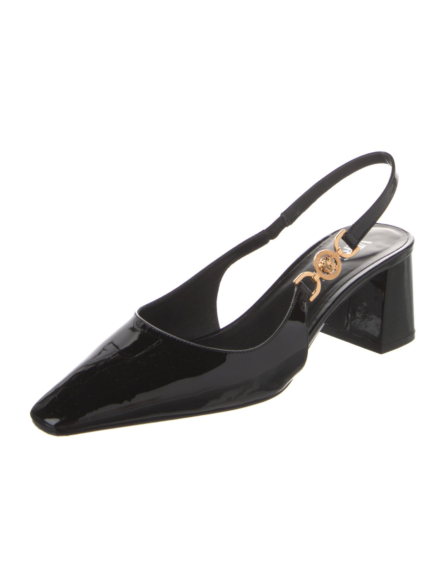 Versace Patent Leather Slingback Sandals