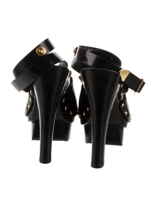 Versace Medusa Insignia Leather Slingback Pumps