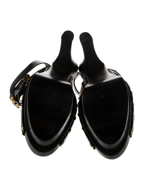 Versace Medusa Insignia Leather Slingback Pumps