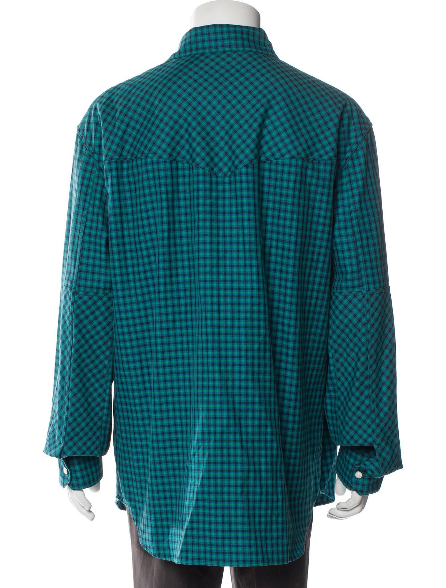 Versace Plaid Print Long Sleeve Western Shirt