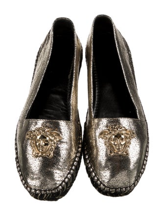 Versace Leather Ballet Flats
