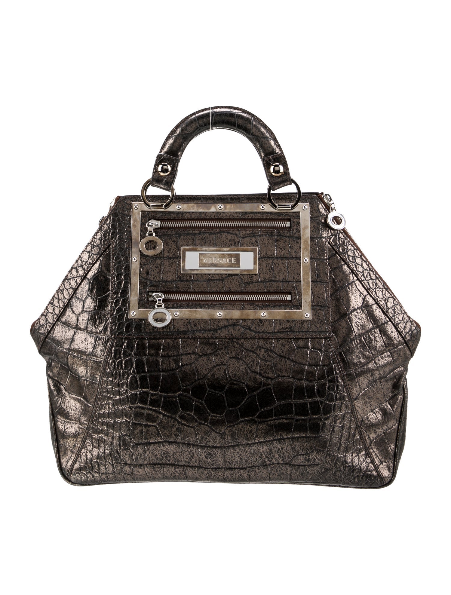 Versace Leather Top Handle Bag