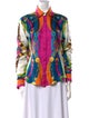 Versace Silk Printed Button-Up Top