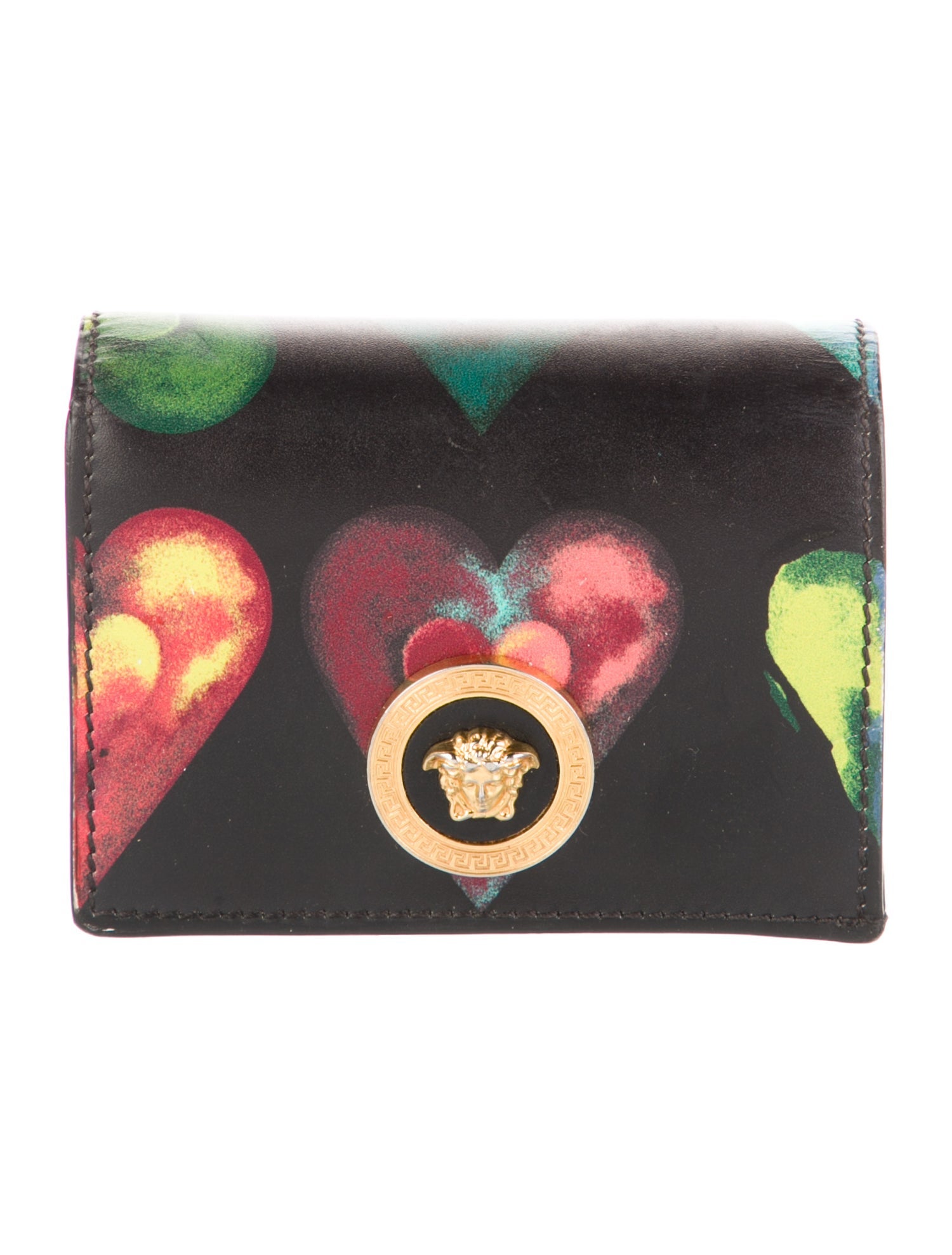 Versace Leather Printed Coin Pouch