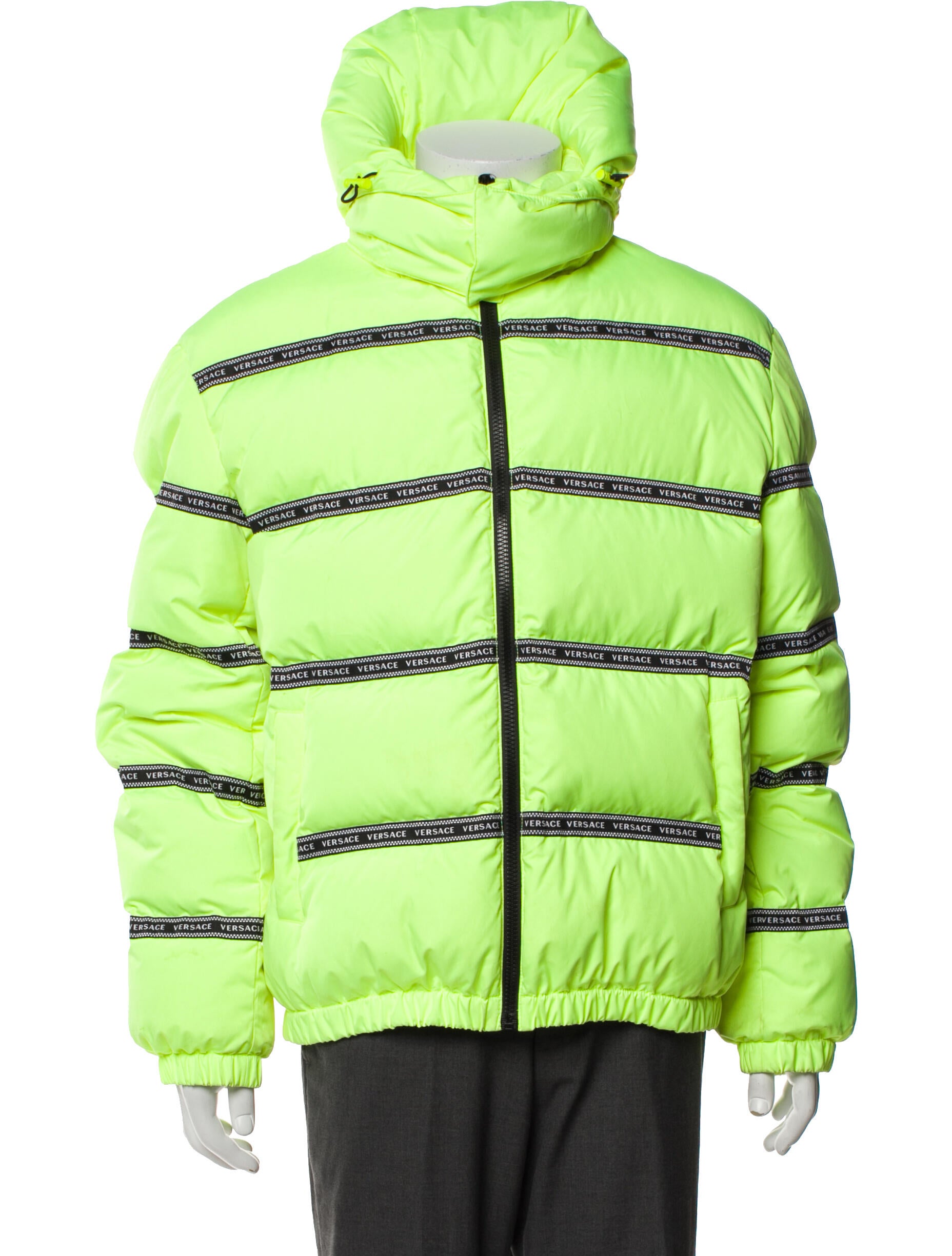 Versace Striped Puffer Coat