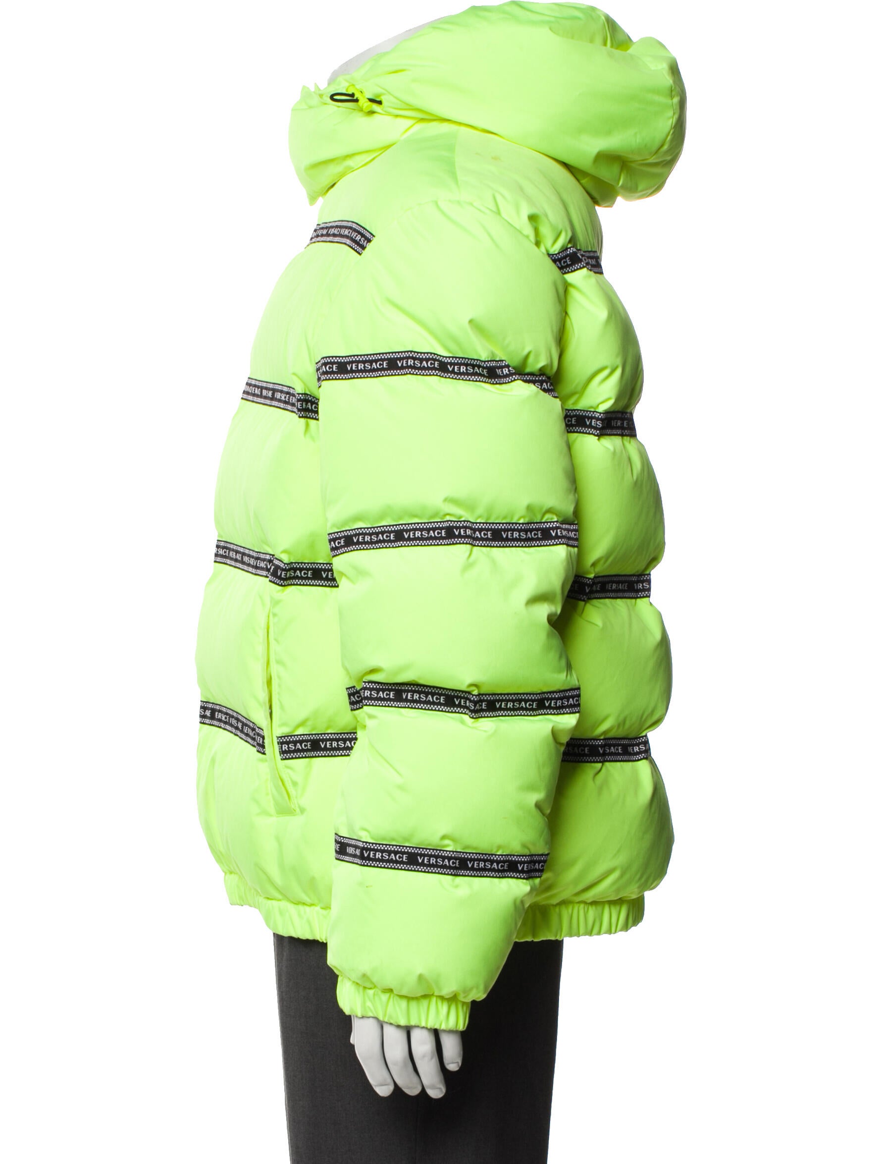 Versace Striped Puffer Coat