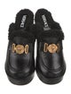 Versace Leather Fur Trim Mules