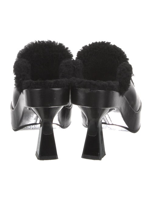 Versace Leather Fur Trim Mules