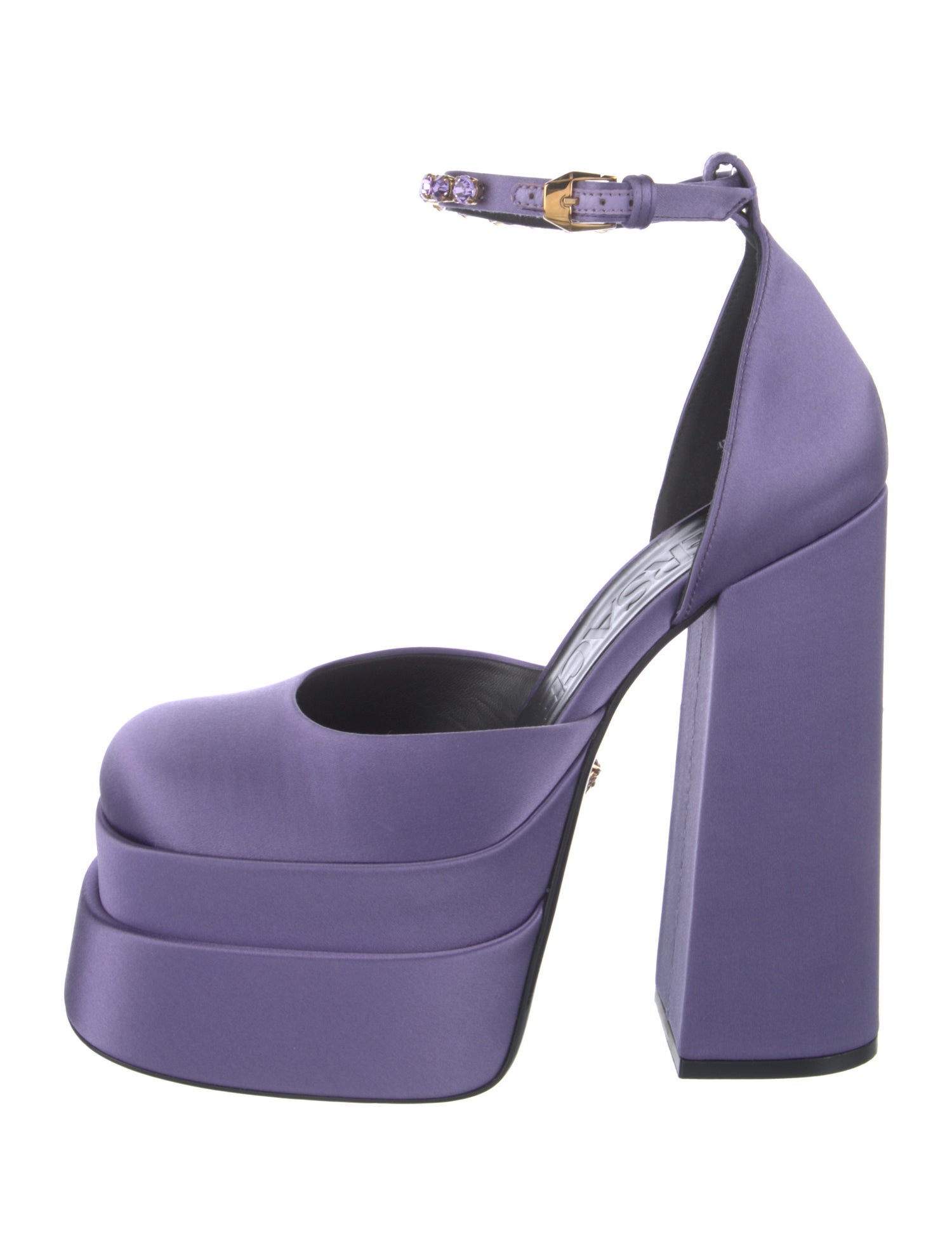 Versace Medusa Insignia Satin D'Orsay Pumps