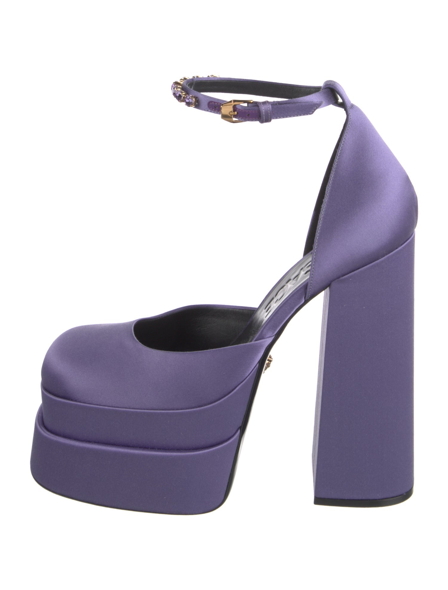 Versace Medusa Insignia Satin D'Orsay Pumps