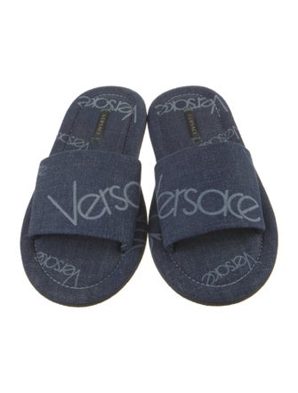 Versace Denim Printed Slides