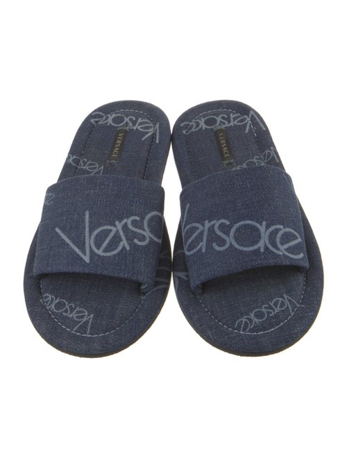 Versace Denim Printed Slides