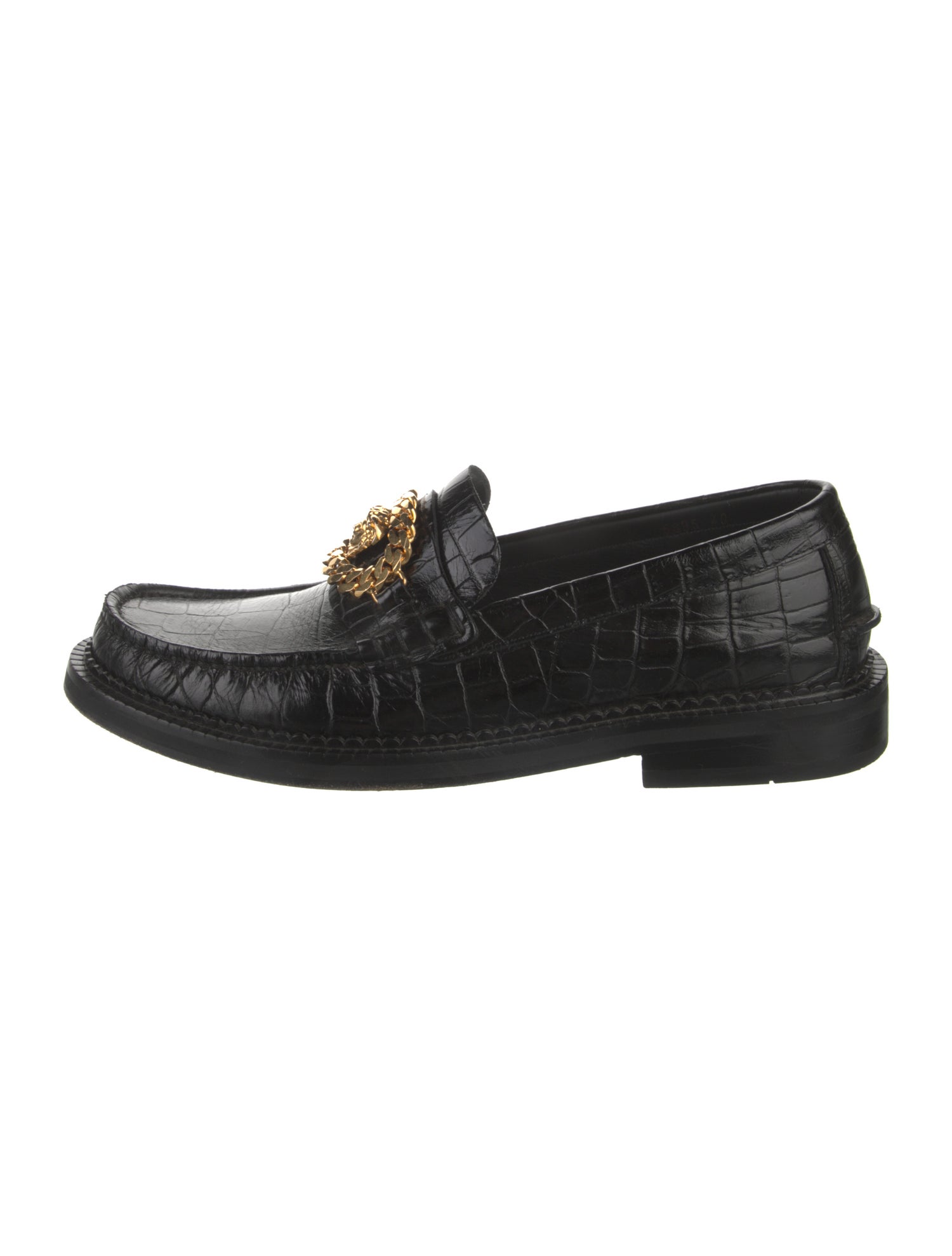 Versace Medusa Insignia Leather Dress Loafers