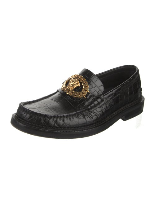 Versace Medusa Insignia Leather Dress Loafers