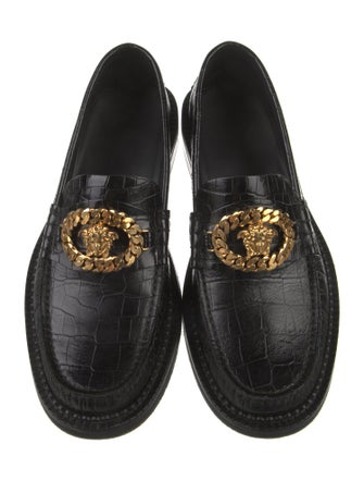 Versace Medusa Insignia Leather Dress Loafers