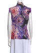 Versace Silk Floral Print Button-Up Top