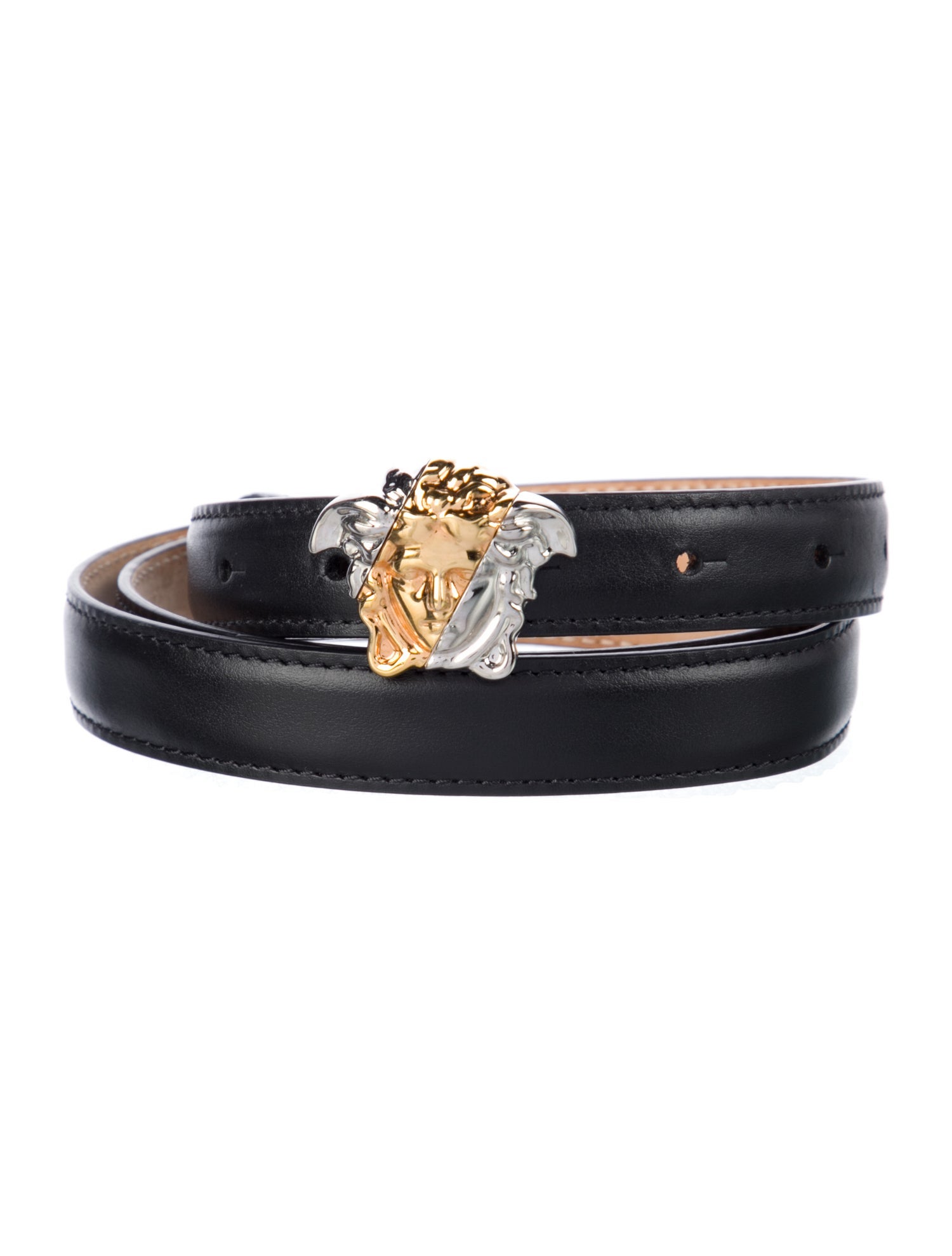 Versace Medusa Insignia Skinny Waist Belt