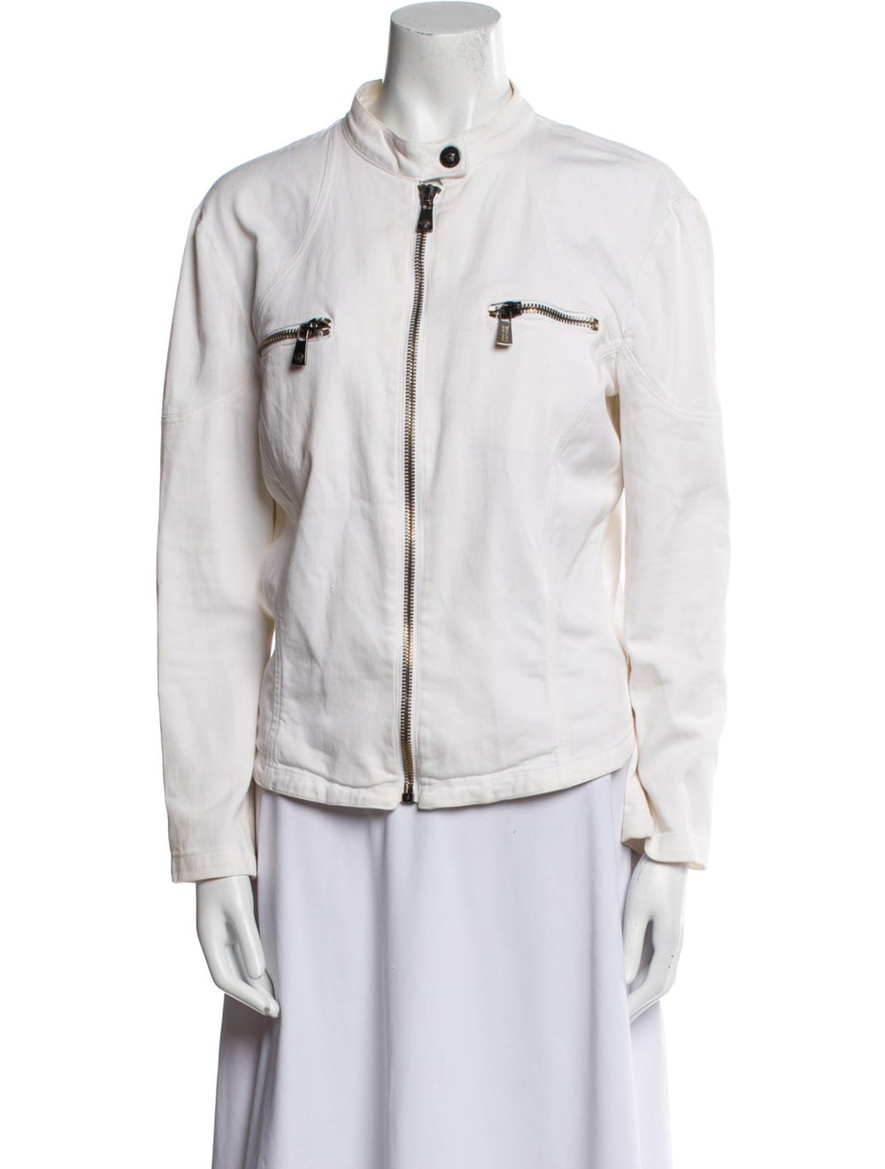 Versace Jacket White Collarless - image 1
