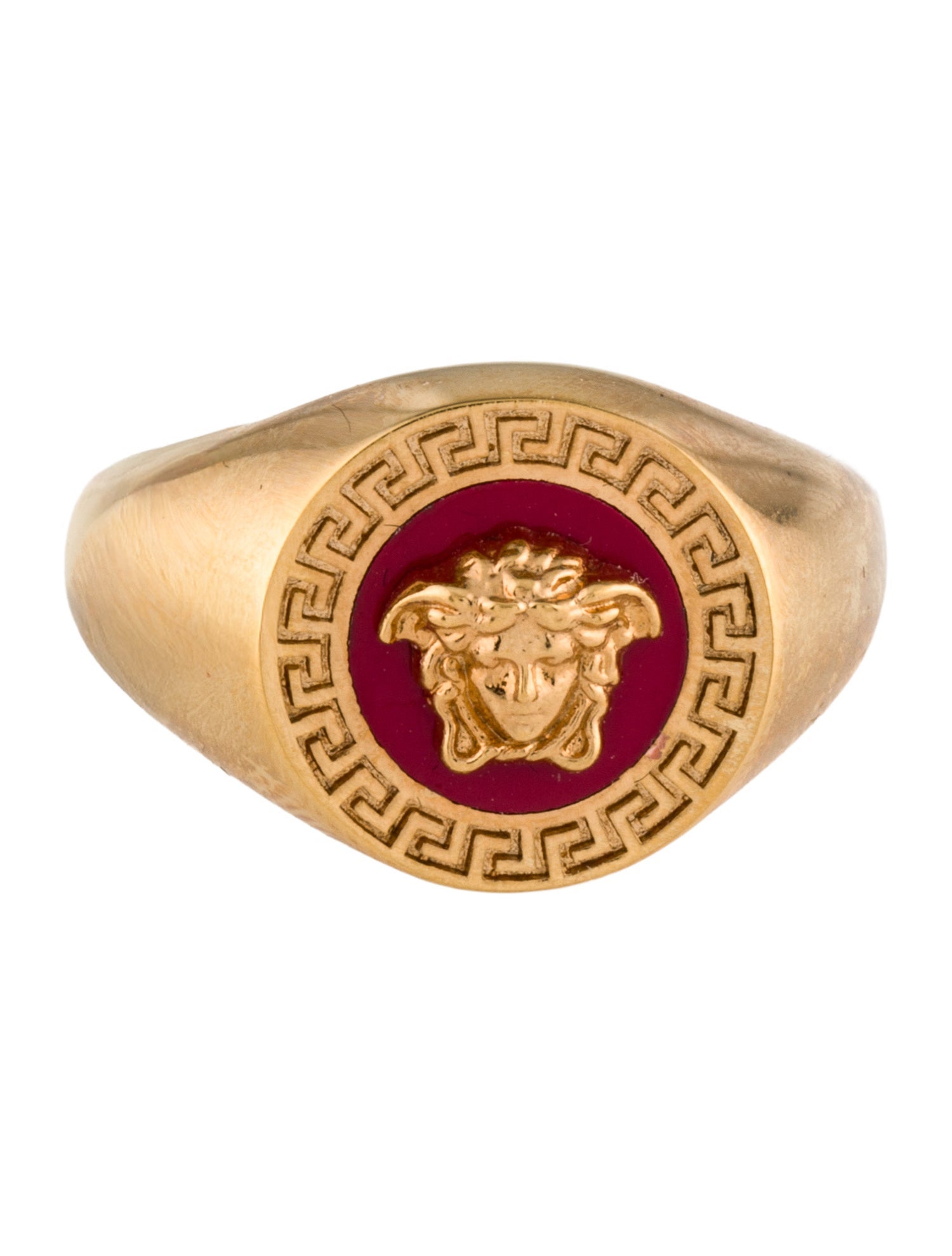 Versace Enamel Medusa Medallion Cocktail Ring