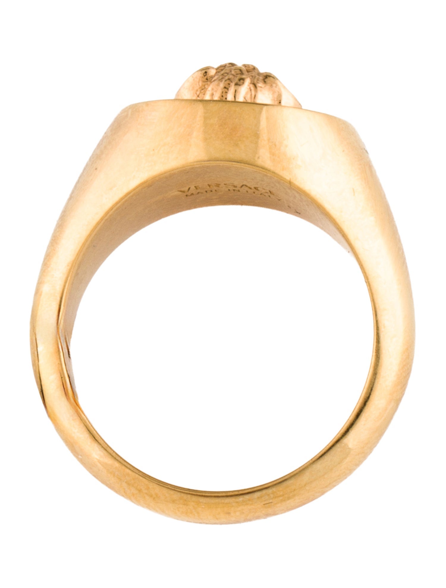 Versace Enamel Medusa Medallion Cocktail Ring