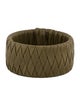 Versace Woven Leather Wide Bangle Bracelet