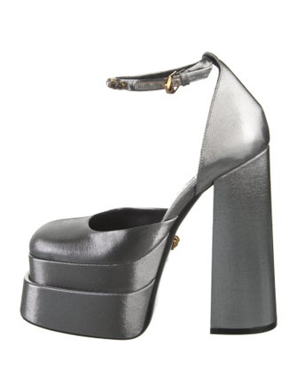 Versace Medusa Insignia Crystal Embellishments D'Orsay Pumps