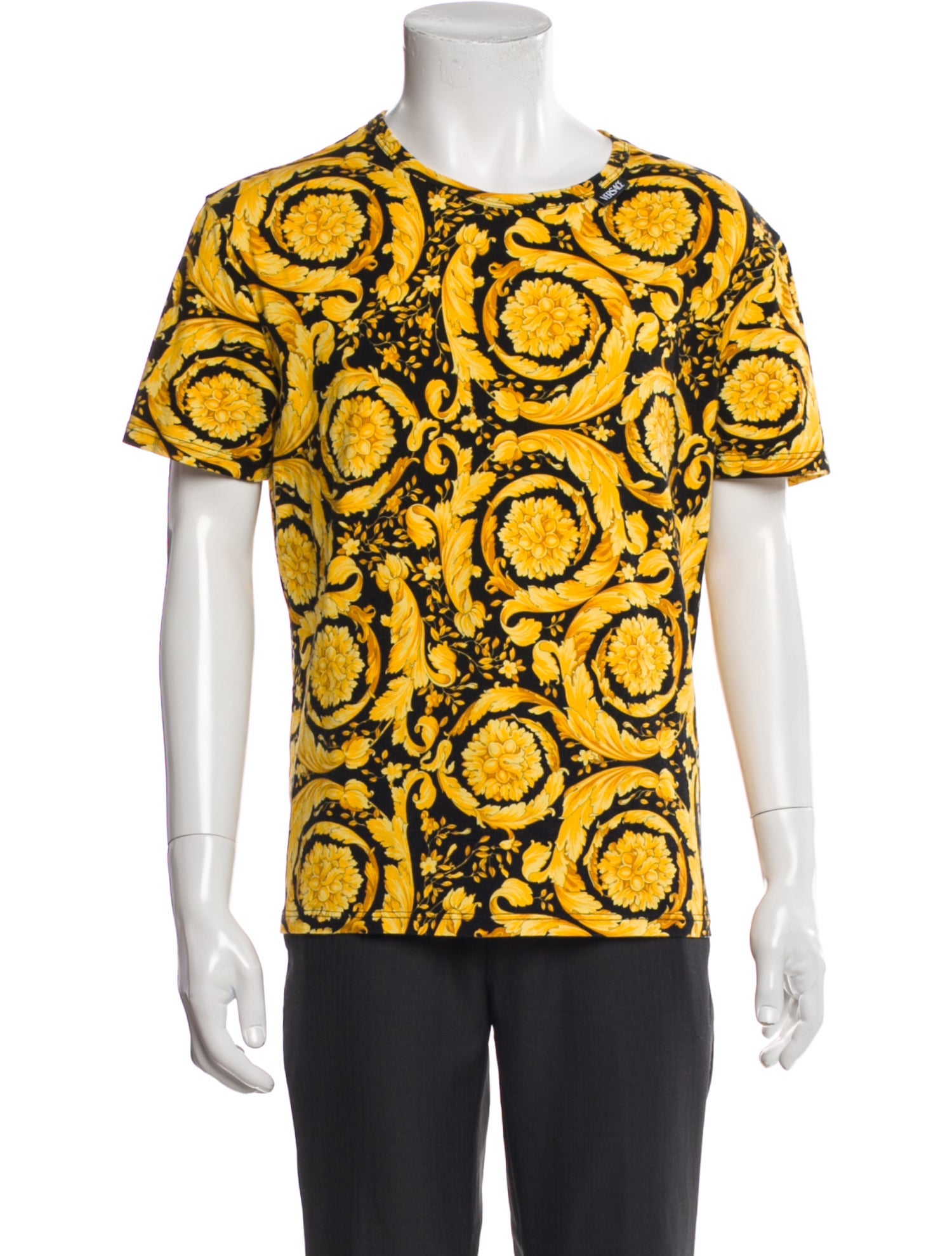 Versace Floral Print Crew Neck T-Shirt