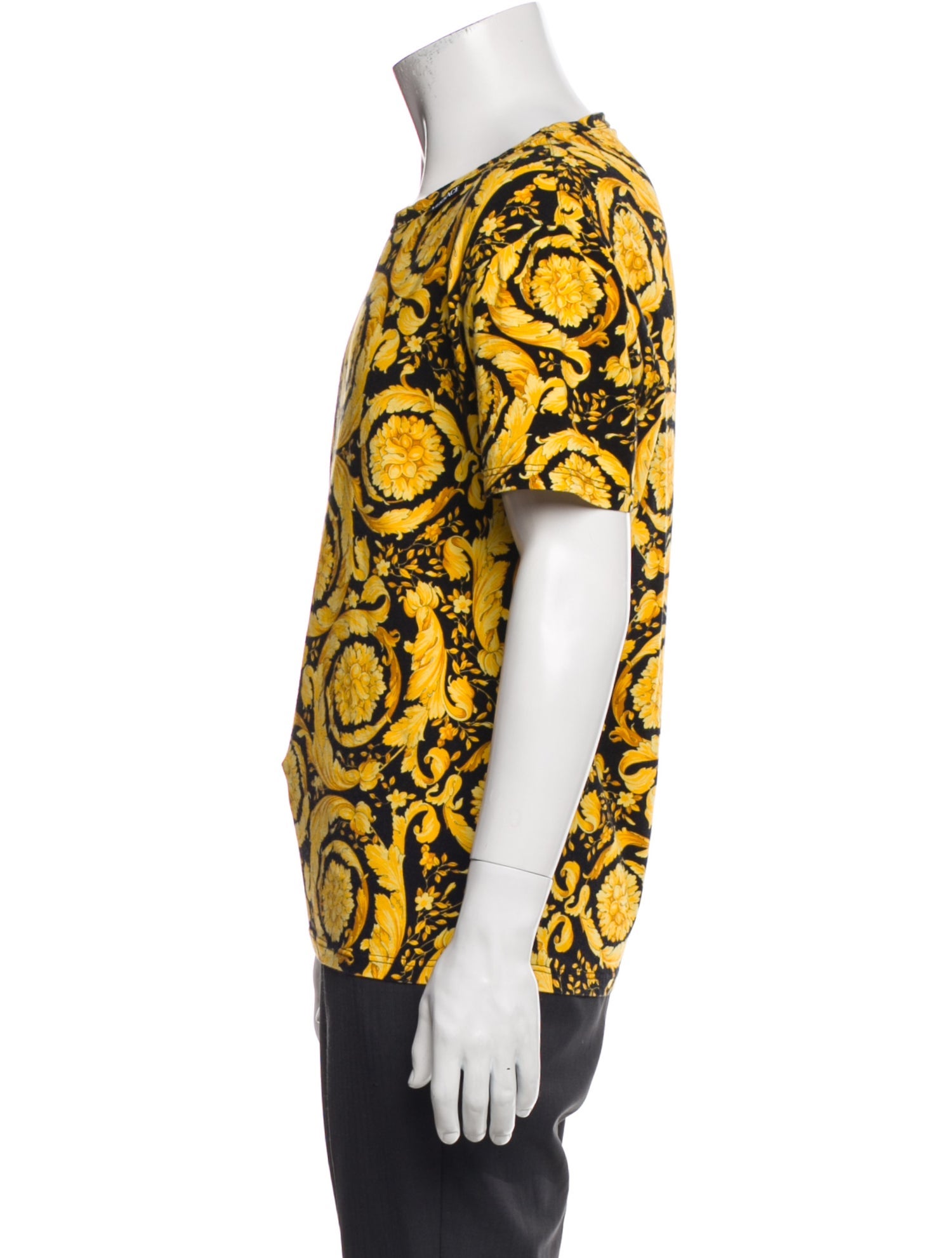 Versace Floral Print Crew Neck T-Shirt