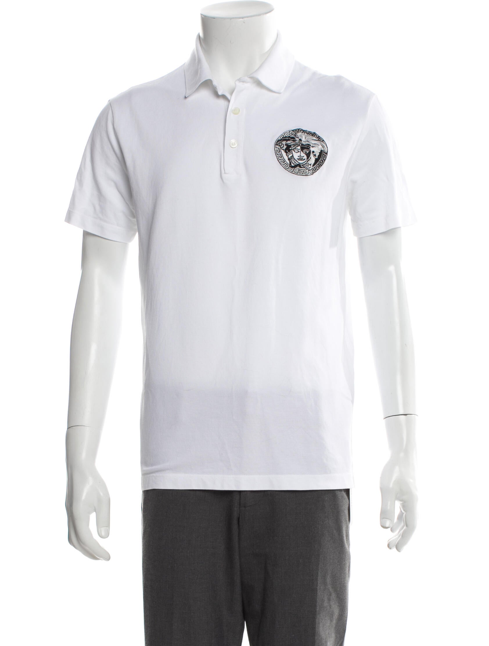 Versace Medusa Insignia Collar Polo Shirt
