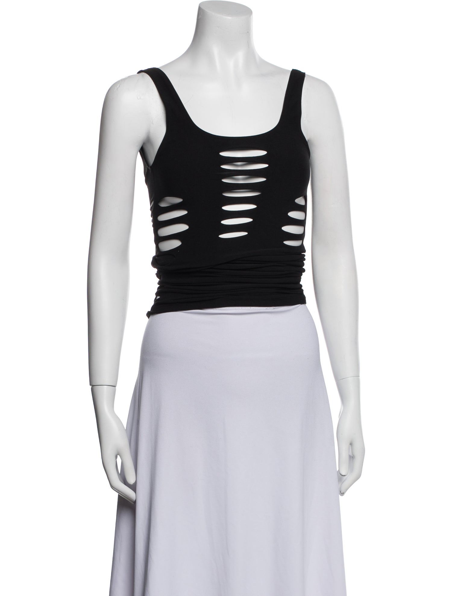 Versace Scoop Neck Sleeveless Crop Top