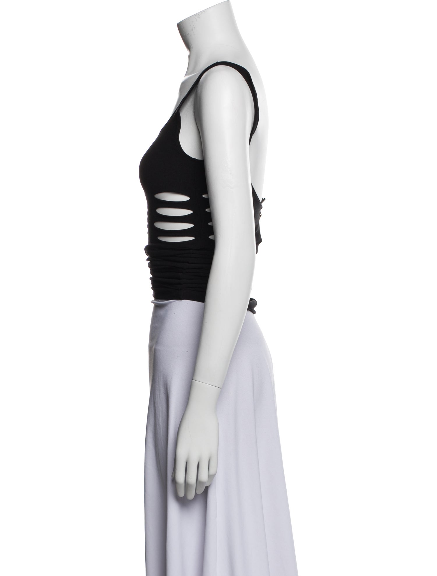 Versace Scoop Neck Sleeveless Crop Top