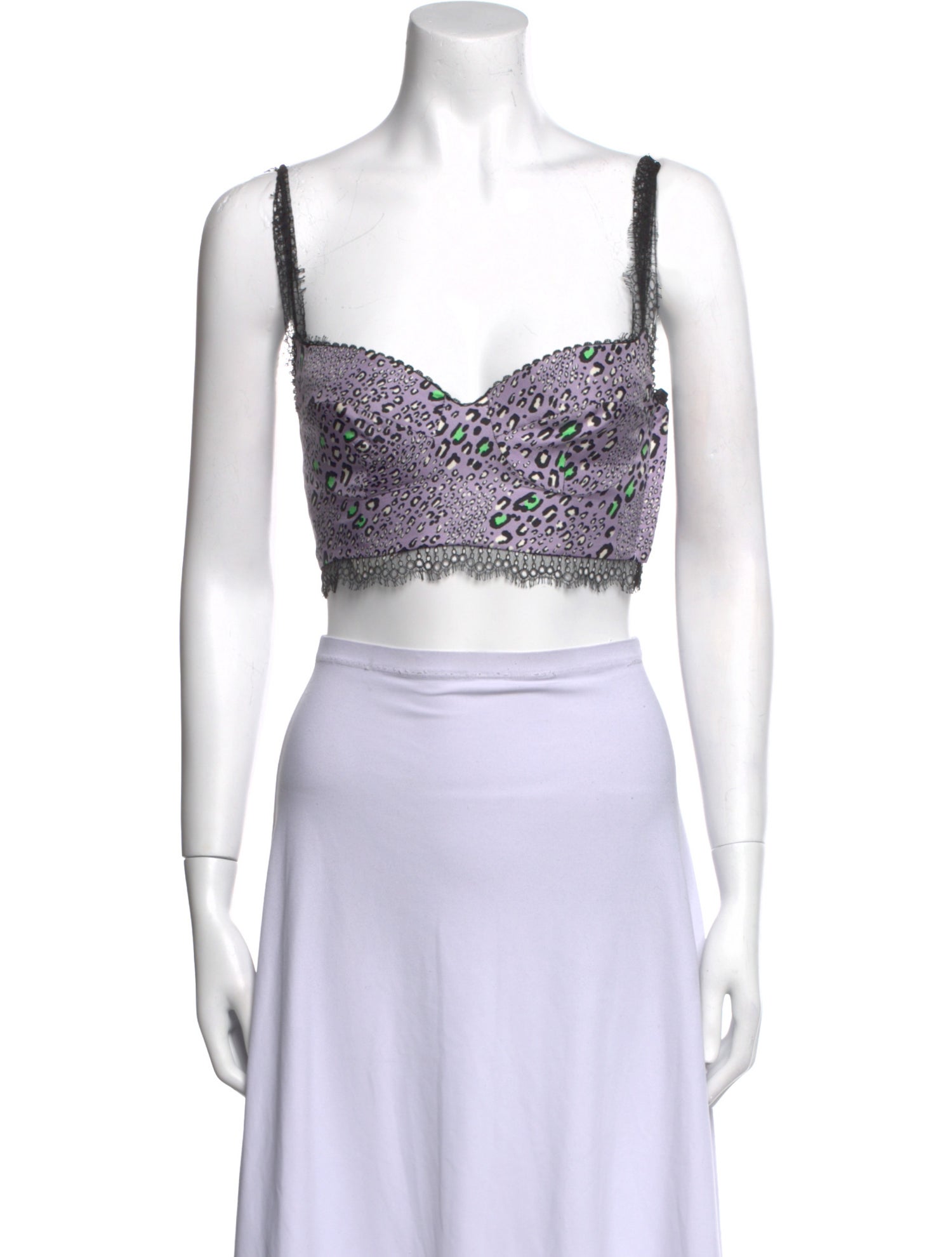 Versace Silk Square Neckline Crop Top