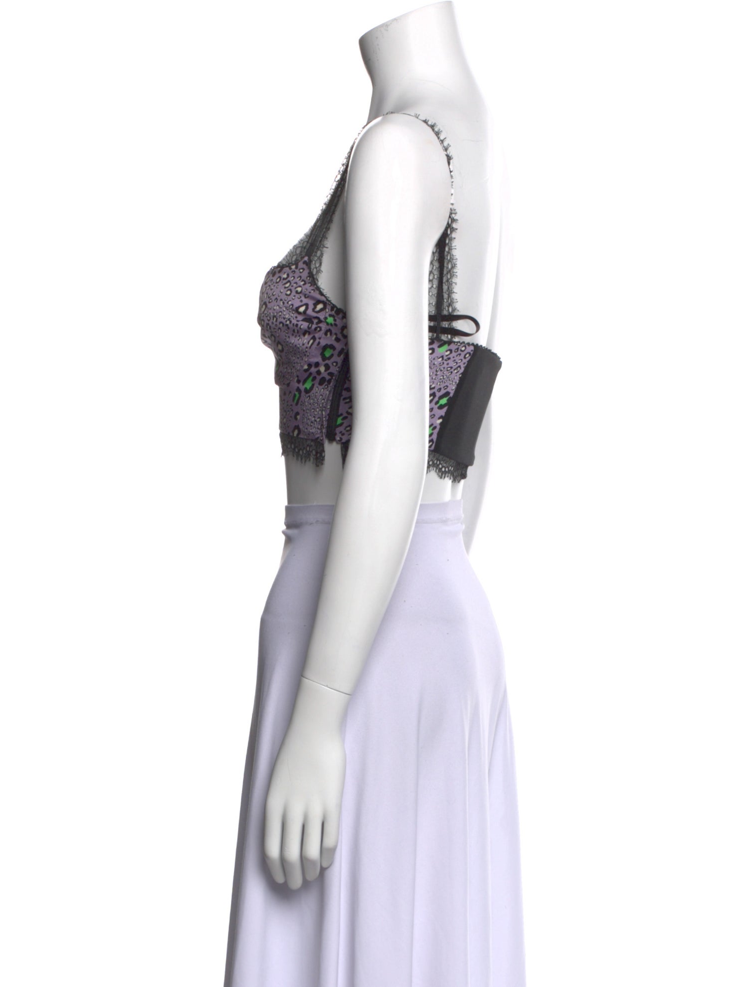 Versace Silk Square Neckline Crop Top