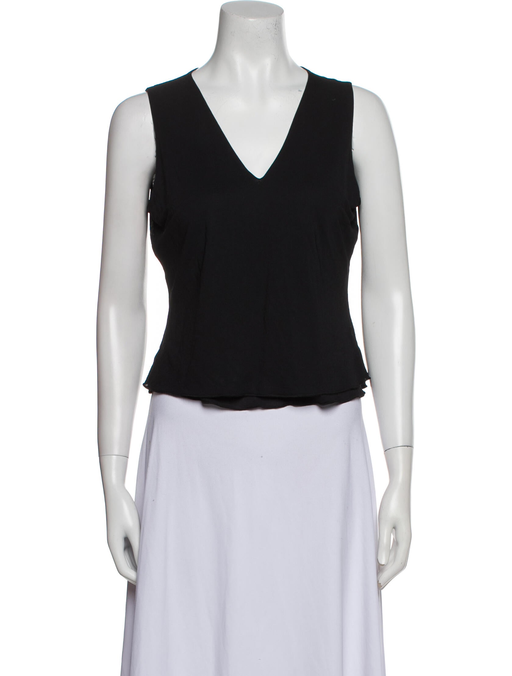 Versace V-Neck Sleeveless Crop Top