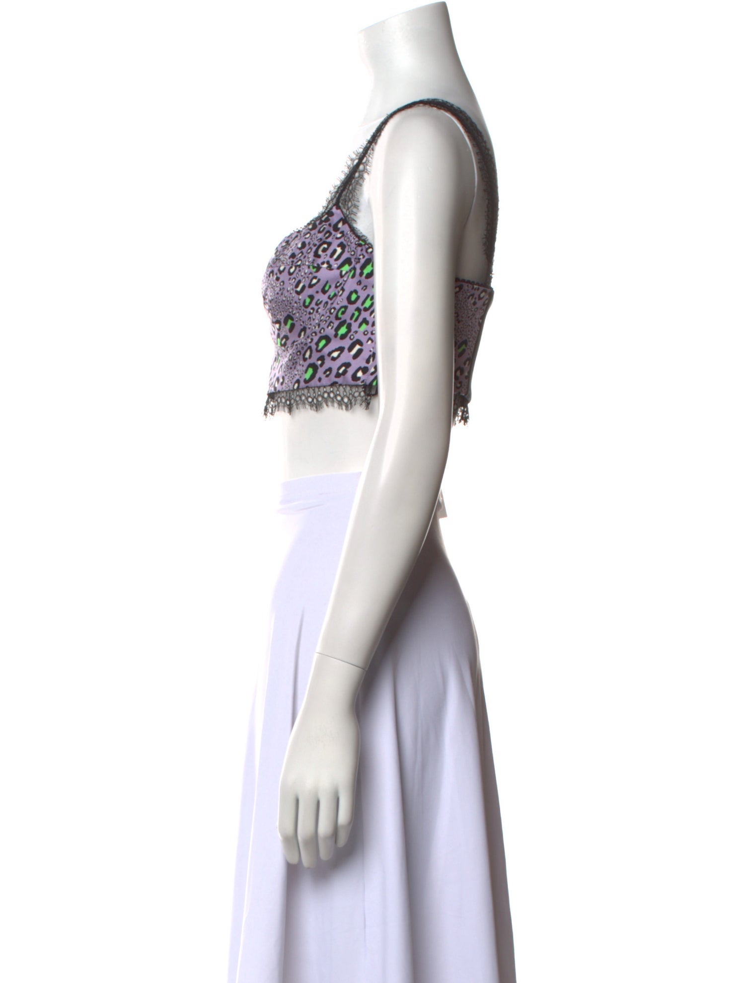 Versace Silk Lace Pattern Crop Top