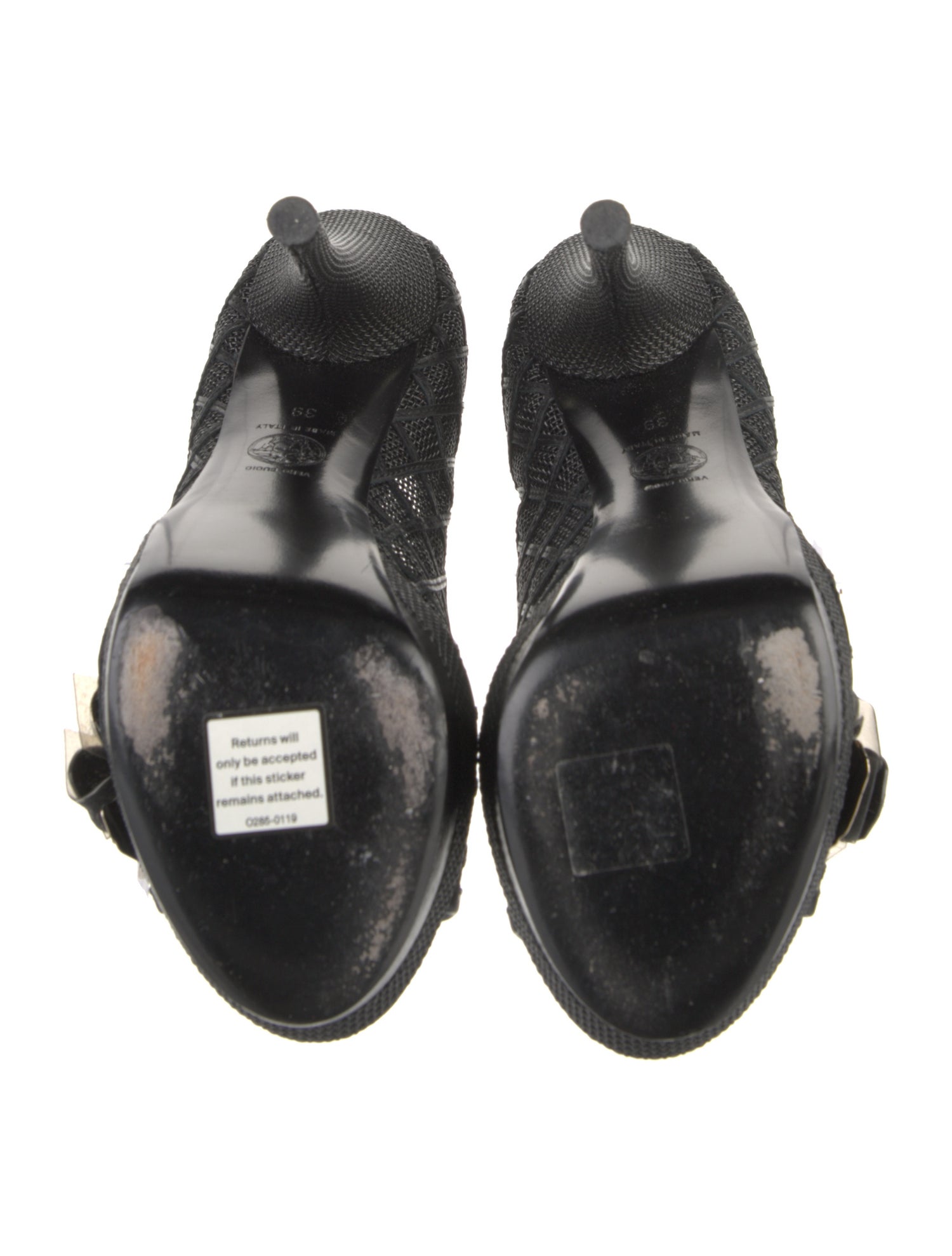 Versace Mesh Crystal Embellishments Pumps