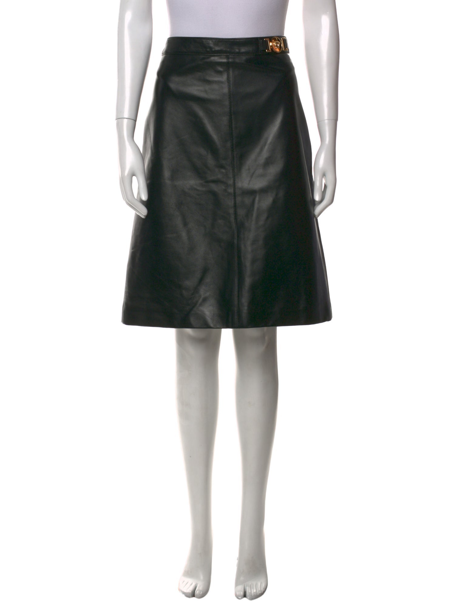 Versace Lambskin Knee-Length Skirt w/ Tags