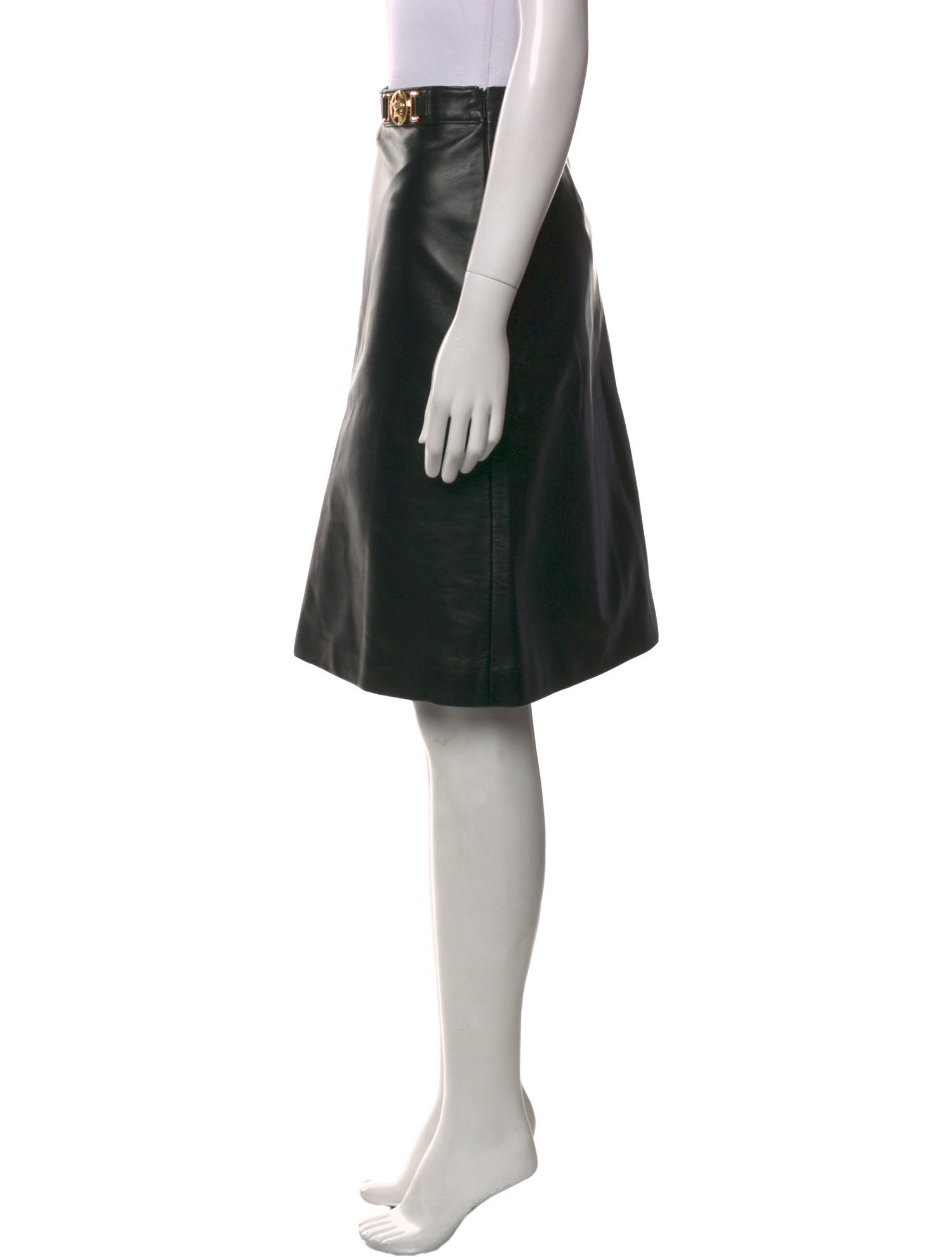 Versace Lambskin Knee-Length Skirt w/ Tags