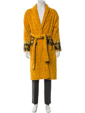 Versace Medusa Insignia Embroidered Accent Robe