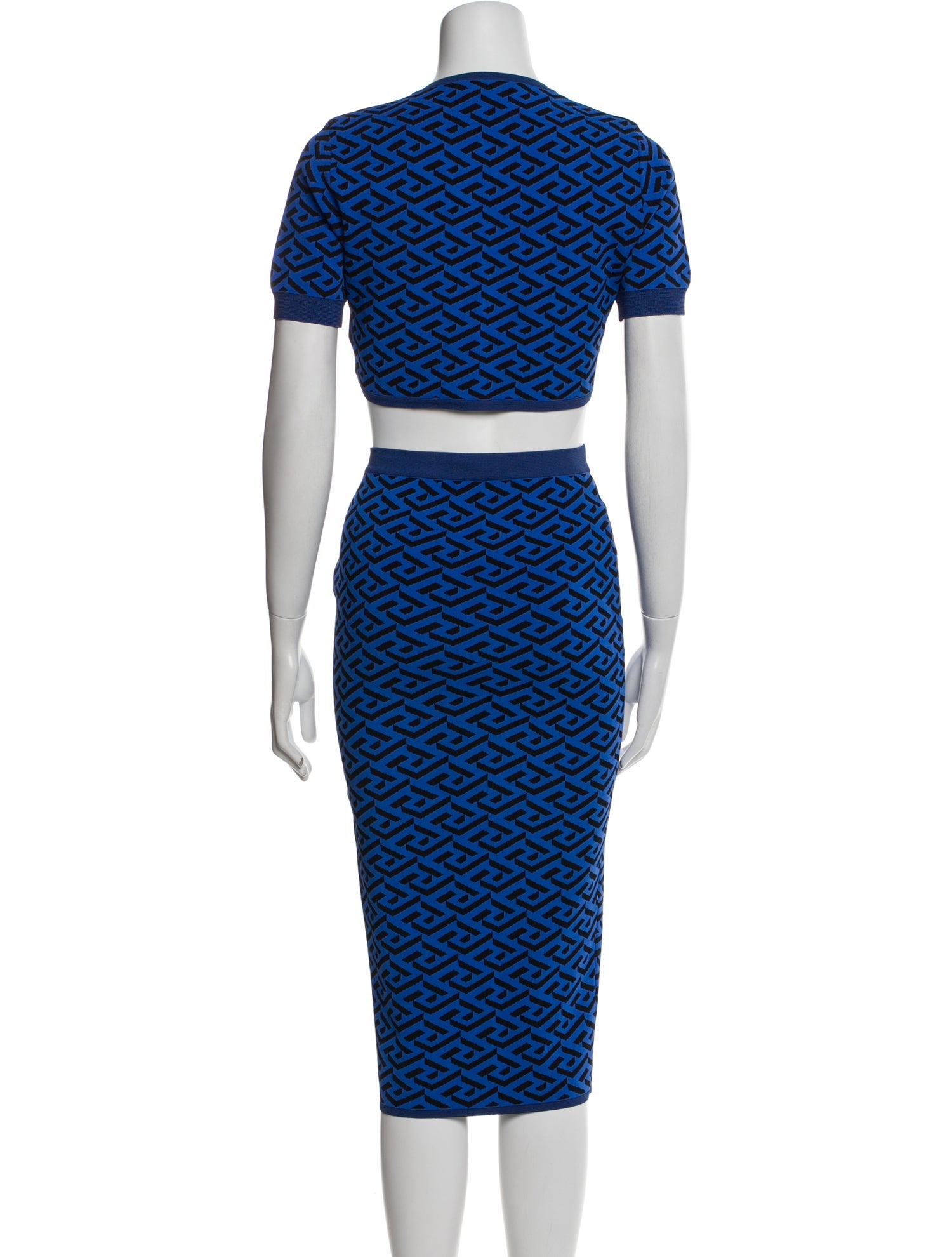 Versace Printed Keyhole Accent Skirt Set