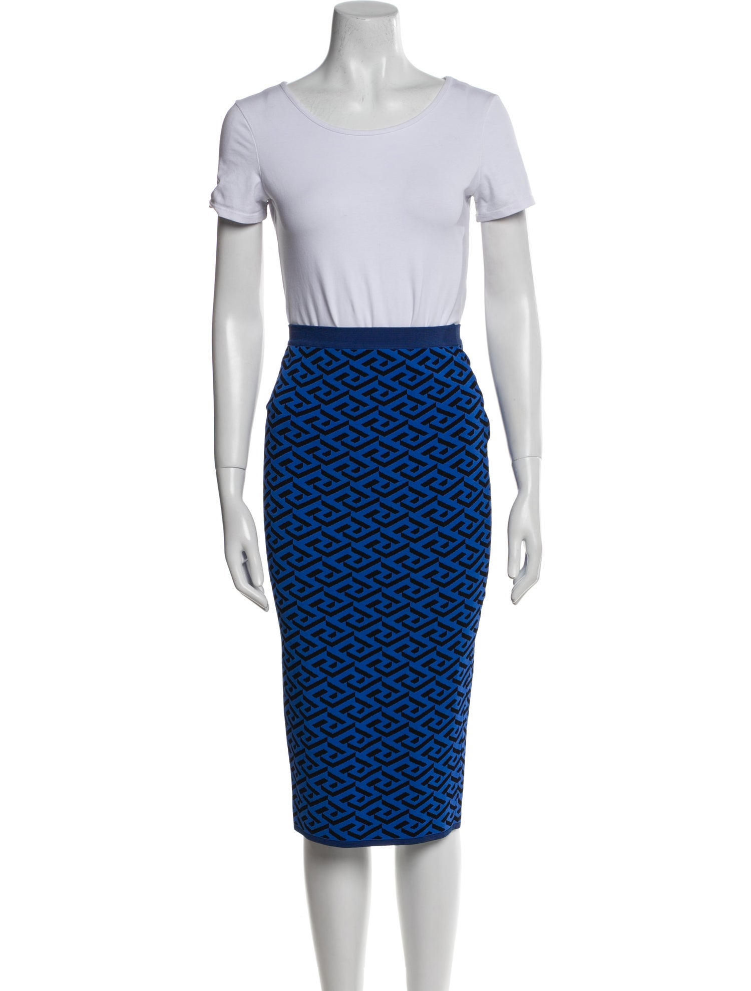 Versace Printed Keyhole Accent Skirt Set