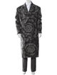 Versace Virgin Wool Floral Print Overcoat