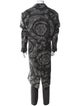 Versace Virgin Wool Floral Print Overcoat