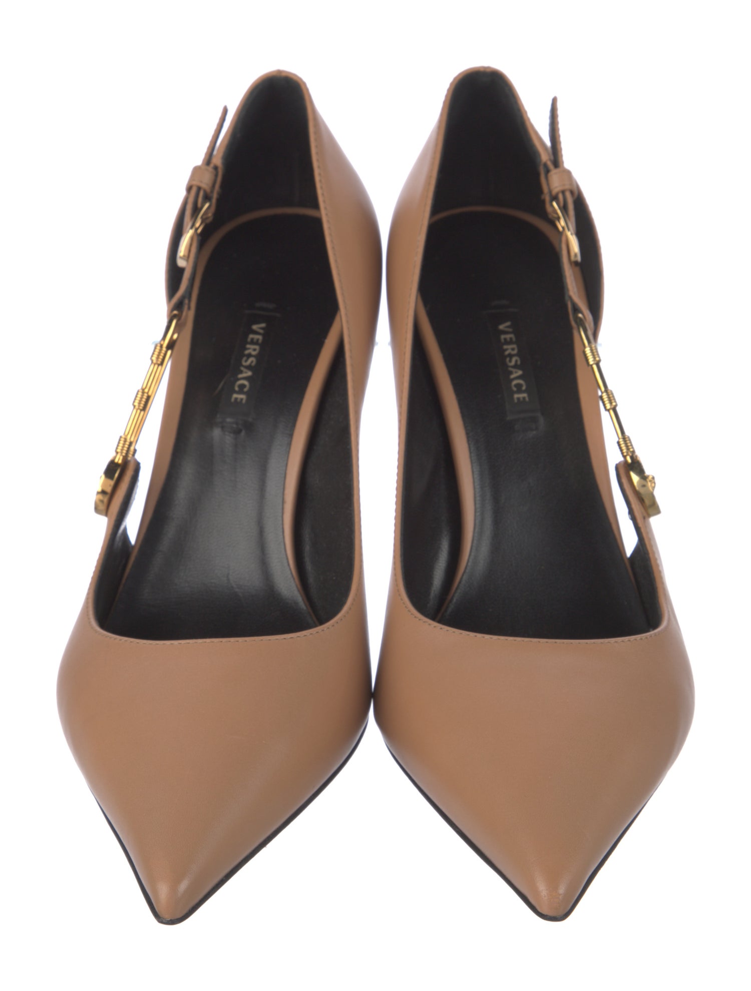 Versace Medusa Insignia Leather D'Orsay Pumps