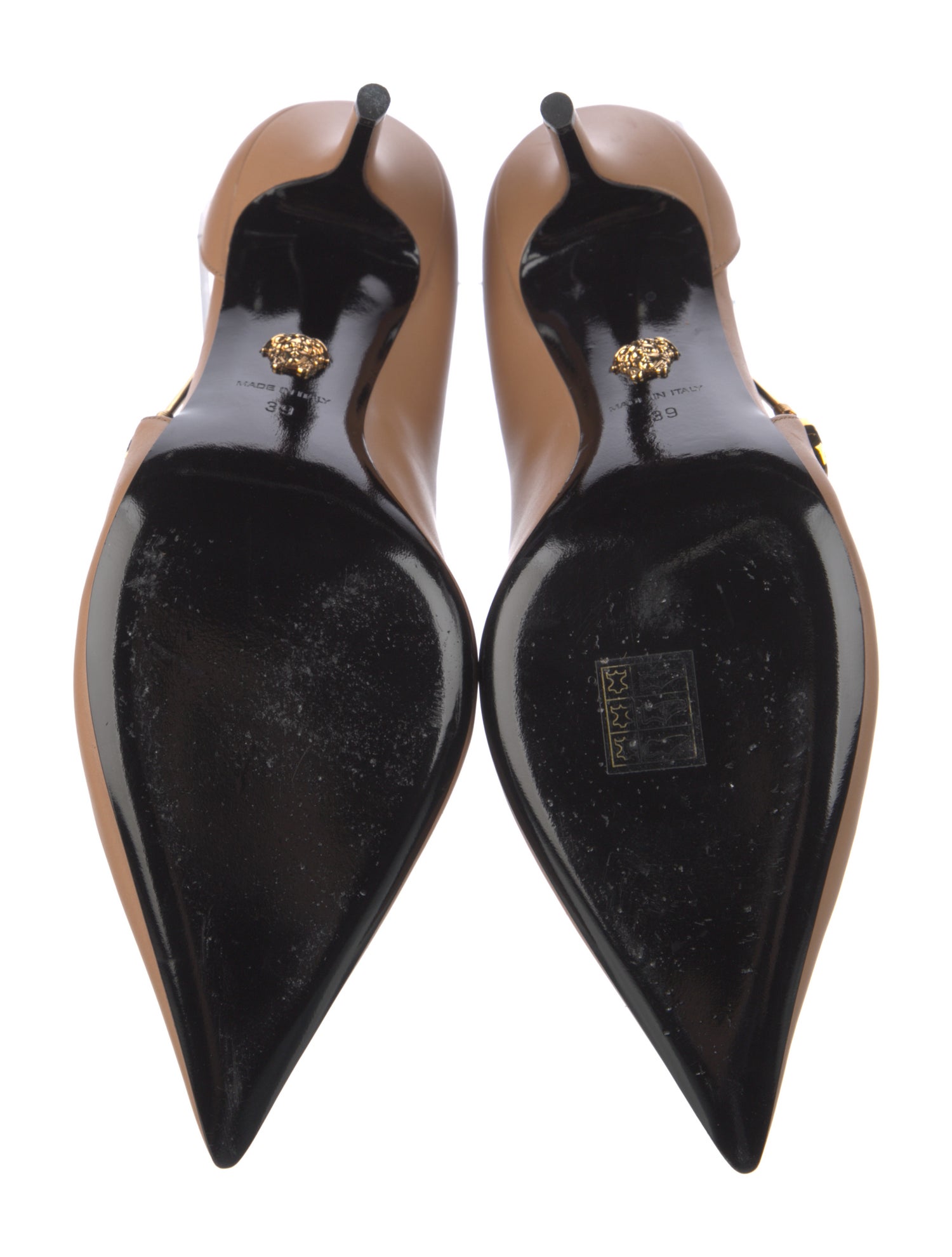 Versace Medusa Insignia Leather D'Orsay Pumps