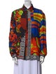 Versace Silk Printed Button-Up Top